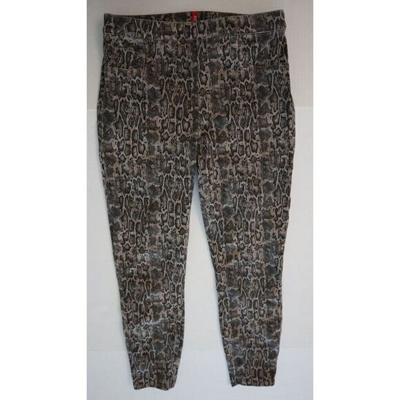 Spanx Womens Sz Large Beige Snake Print Pull On Jean-ish Ankle Legging Pants $11 - Picture 1 of 8